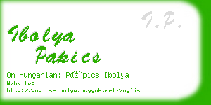 ibolya papics business card